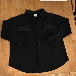 EUC Little Bipsy Black Waffle Button-Up – Size S